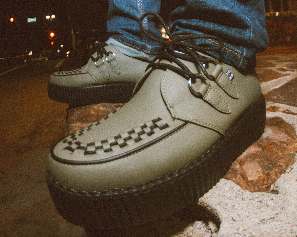 T.U.K. Shoes V3108 Murky Green TUKskin™ Viva Mondo Creeper