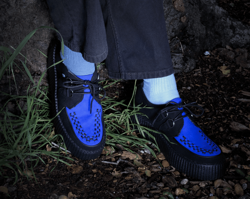 T.U.K. Shoes V3182 Black & Cobalt Blue Viva Mondo Creeper