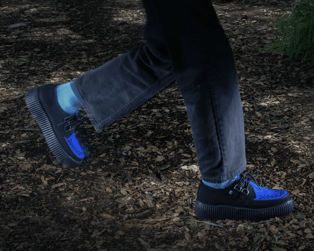 T.U.K. Shoes V3182 Black & Cobalt Blue Viva Mondo Creeper