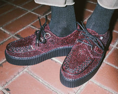 T.U.K. Shoes V3234 Burgundy Glitter Viva Mondo Creeper