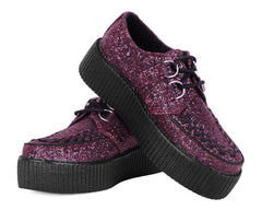 T.U.K. Shoes V3234 Burgundy Glitter Viva Mondo Creeper