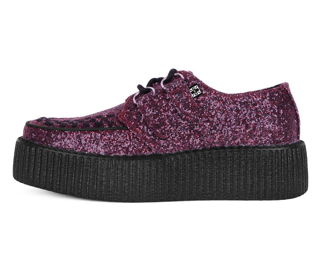 T.U.K. Shoes V3234 Burgundy Glitter Viva Mondo Creeper