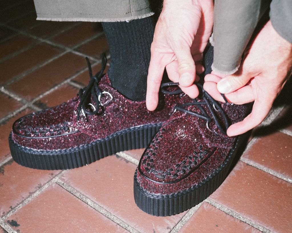 T.U.K. Shoes V3234 Burgundy Glitter Viva Mondo Creeper