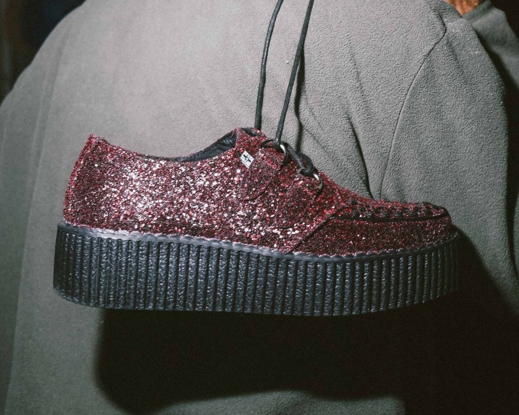 T.U.K. Shoes V3234 Burgundy Glitter Viva Mondo Creeper