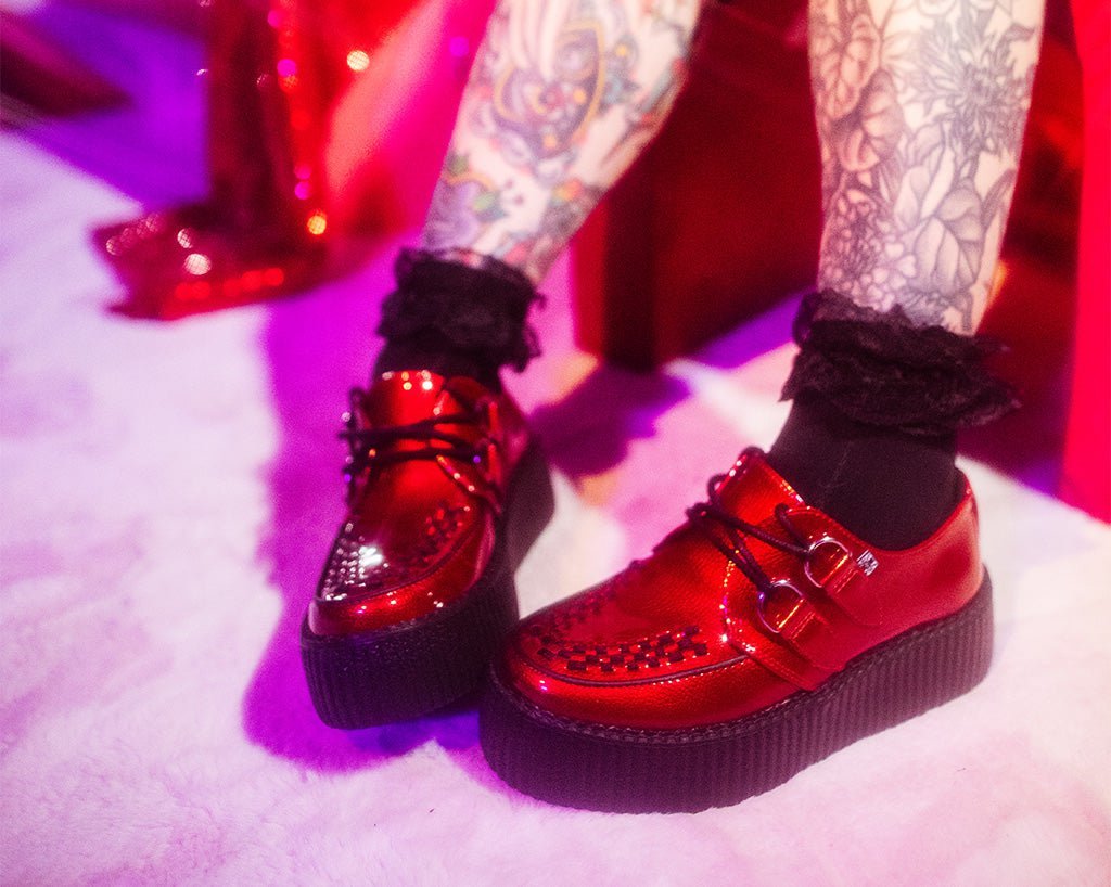 T.U.K. Shoes V3256 Red Patent Viva Mondo Creeper