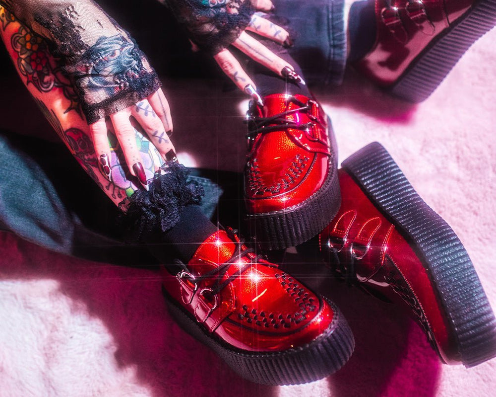 T.U.K. Shoes V3256 Red Patent Viva Mondo Creeper