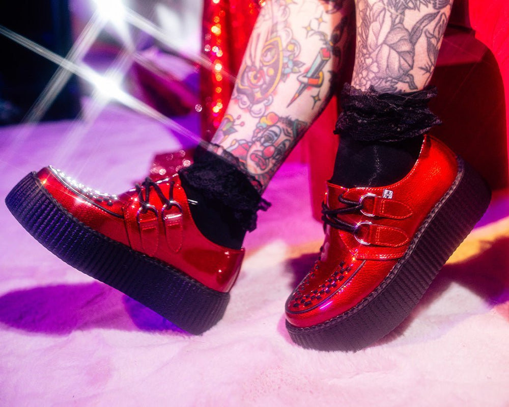 T.U.K. Shoes V3256 Red Patent Viva Mondo Creeper