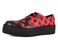 T.U.K. Shoes V3258 Black & Red Hearts Viva Mondo Creeper