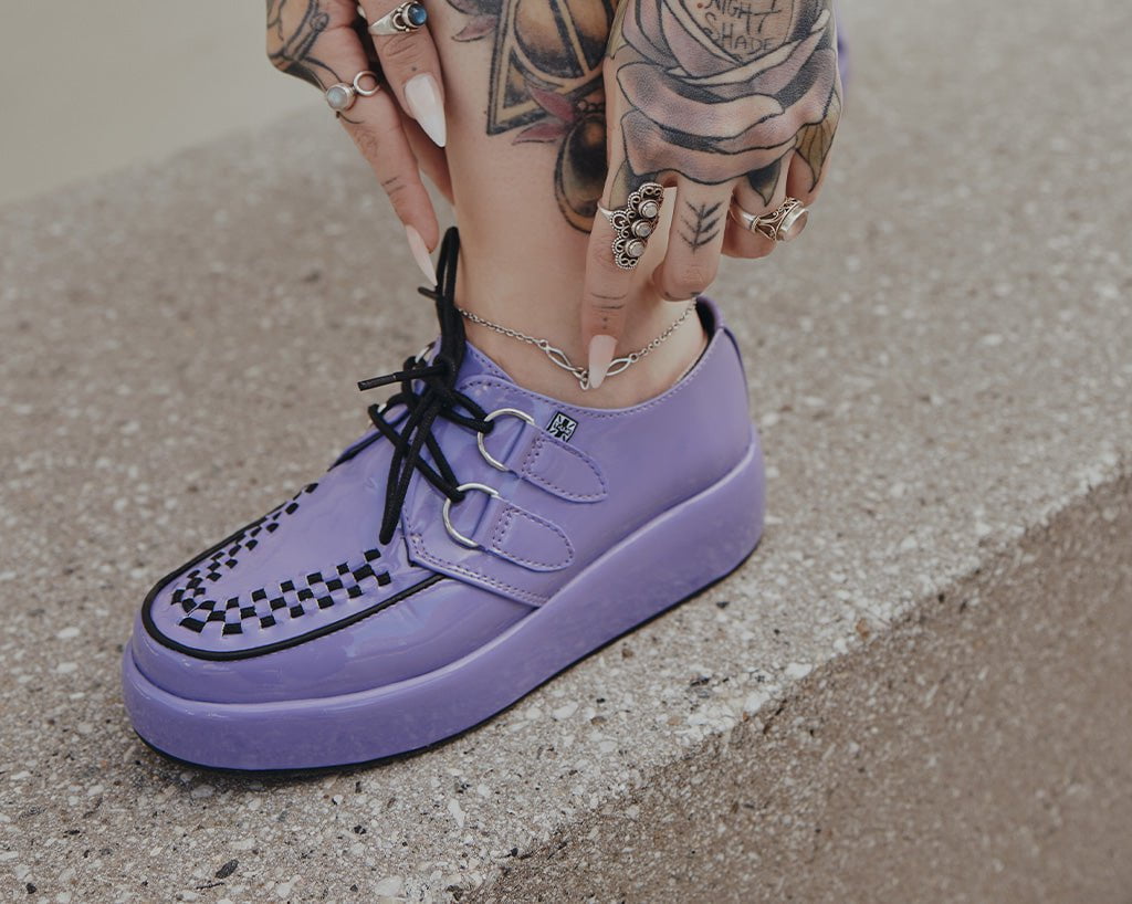 T.U.K. Shoes A3217 Purple Liquid Viva Mondo Creeper