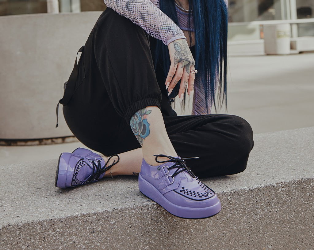 T.U.K. Shoes A3217 Purple Liquid Viva Mondo Creeper
