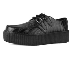 T.U.K. Shoes V3204 Black Wavy Patent Viva Mondo Creeper