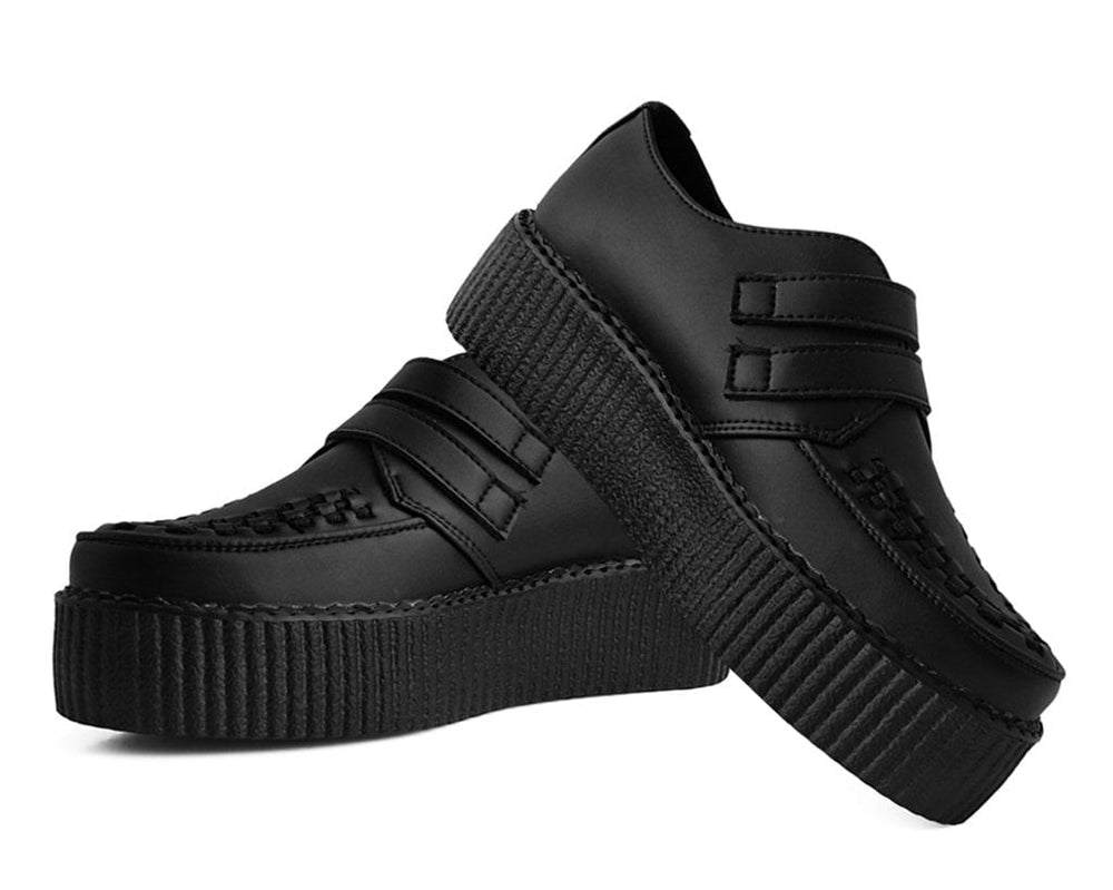 T.U.K. Shoes V9743 Black TUKskin™ 2-Buckle Skull Creeper