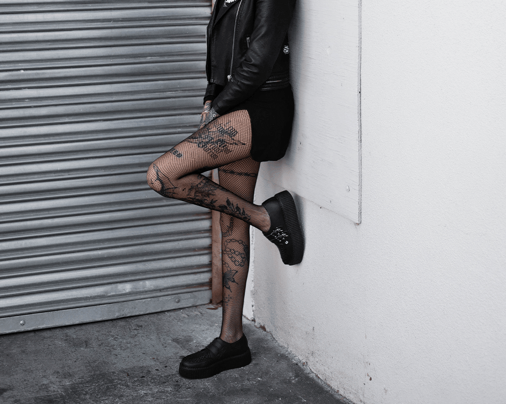 T.U.K. Shoes V9743 Black TUKskin™ 2-Buckle Skull Creeper