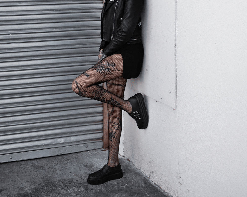 T.U.K. Shoes V9743 Black TUKskin™ 2-Buckle Skull Creeper
