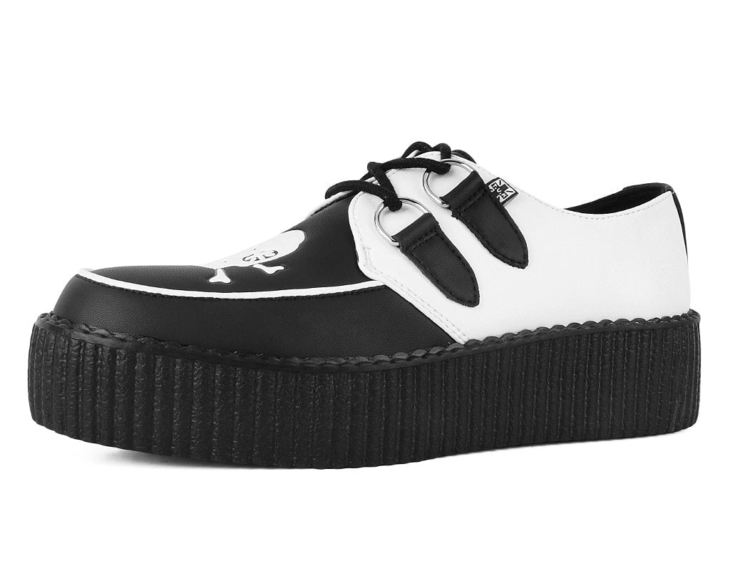 T.U.K. Shoes V3209 Black & White Pirate Viva Mondo Creeper