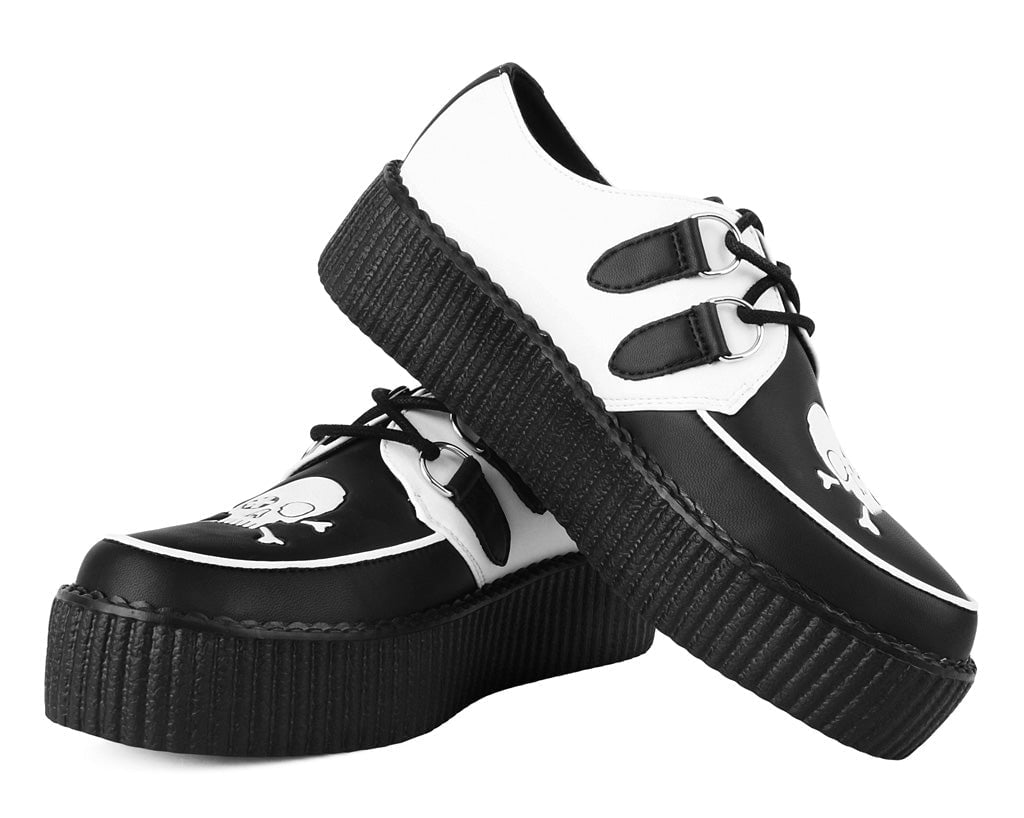 T.U.K. Shoes V3209 Black & White Pirate Viva Mondo Creeper