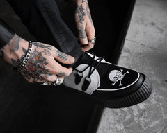 T.U.K. Shoes V3209 Black & White Pirate Viva Mondo Creeper