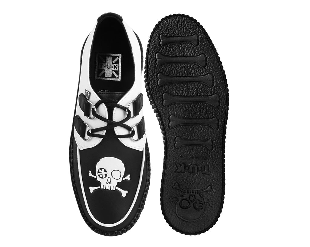 T.U.K. Shoes V3209 Black & White Pirate Viva Mondo Creeper