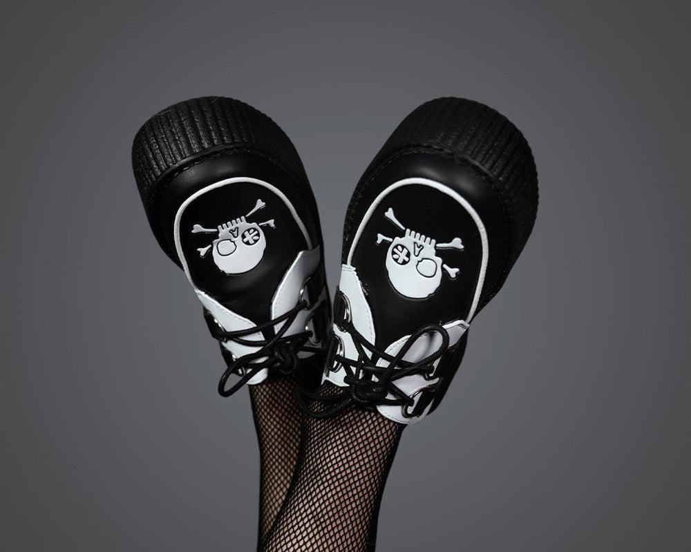 T.U.K. Shoes V3209 Black & White Pirate Viva Mondo Creeper