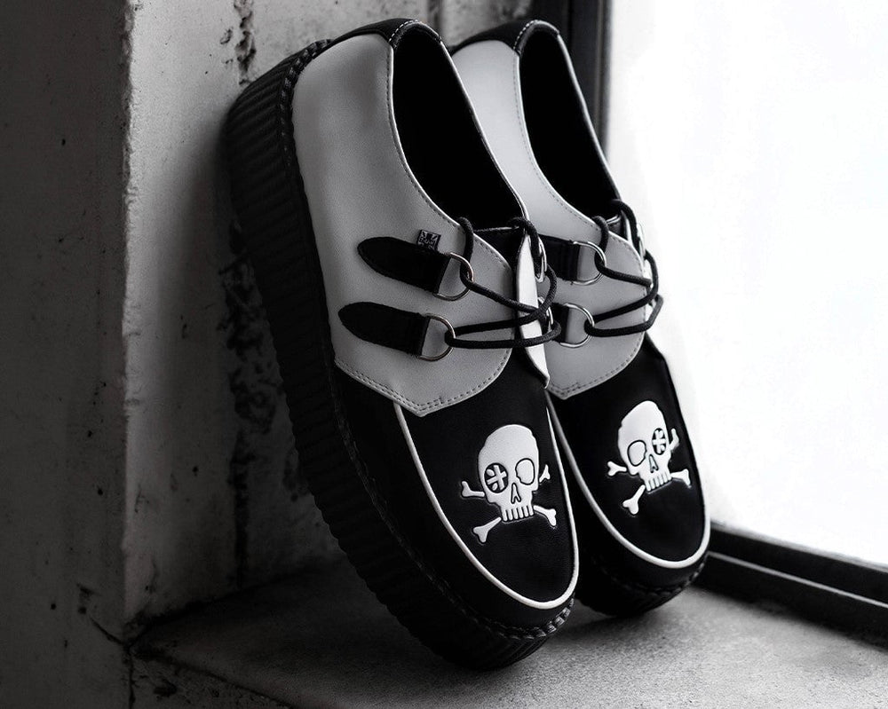 T.U.K. Shoes V3209 Black & White Pirate Viva Mondo Creeper