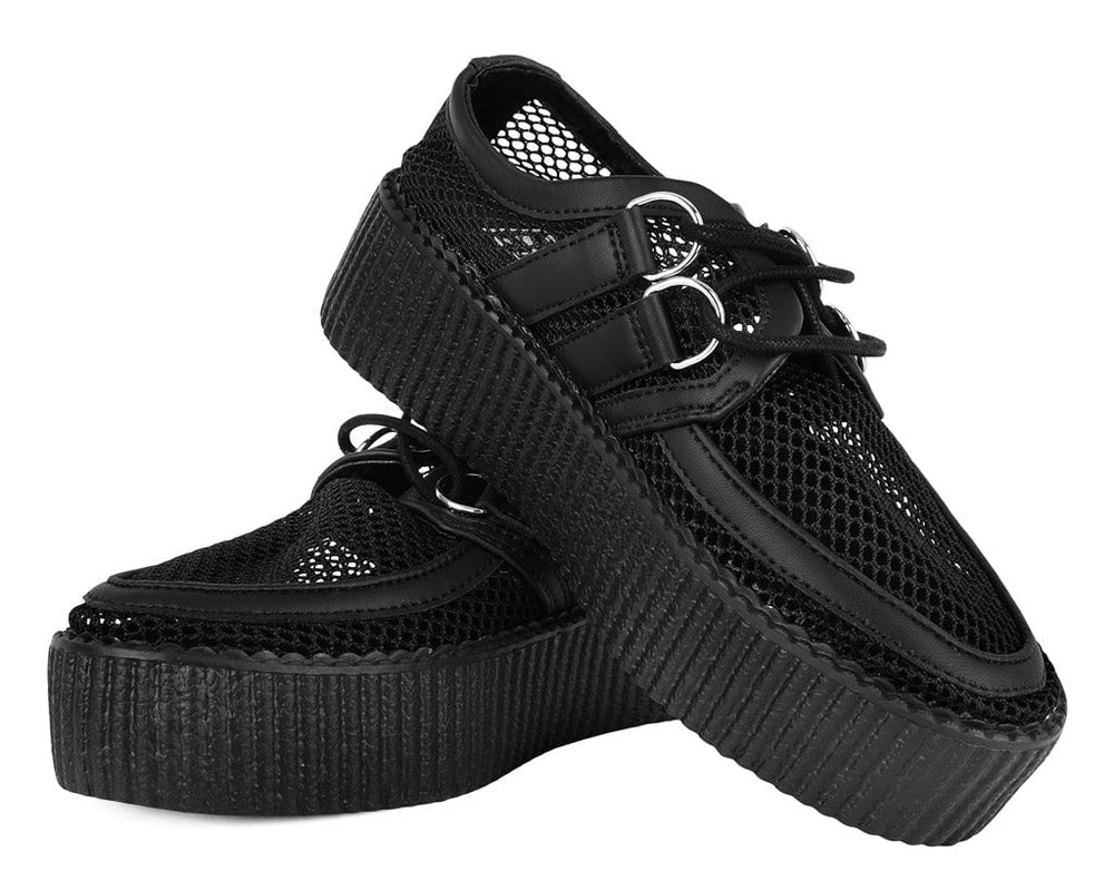 T.U.K. Shoes V3272 Black Fishnet Viva Mondo Creeper