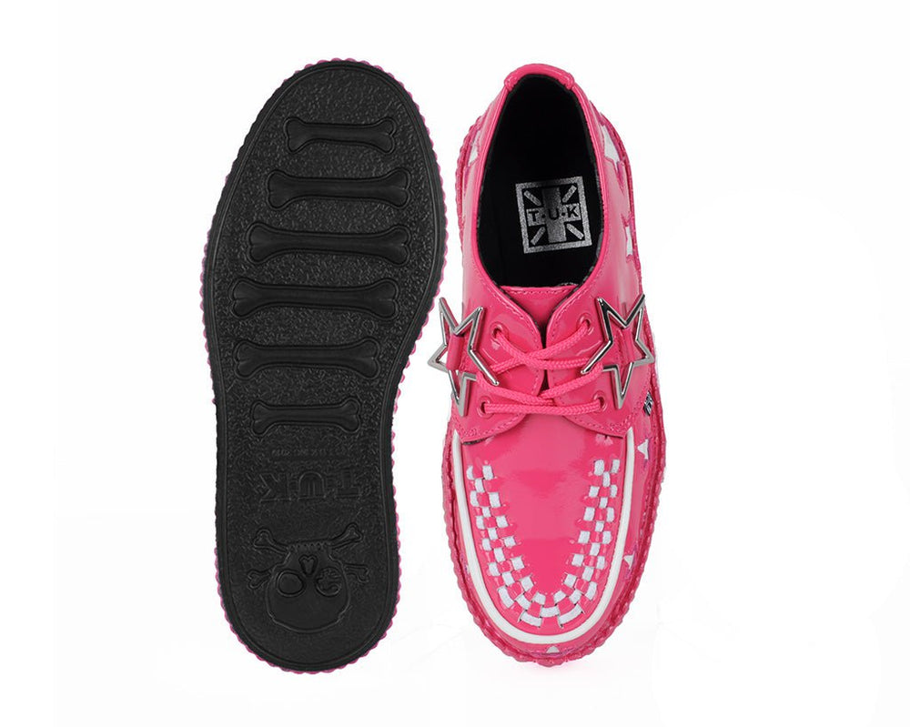 T.U.K. Shoes V3265 Pink & White Star Viva Mondo Creeper