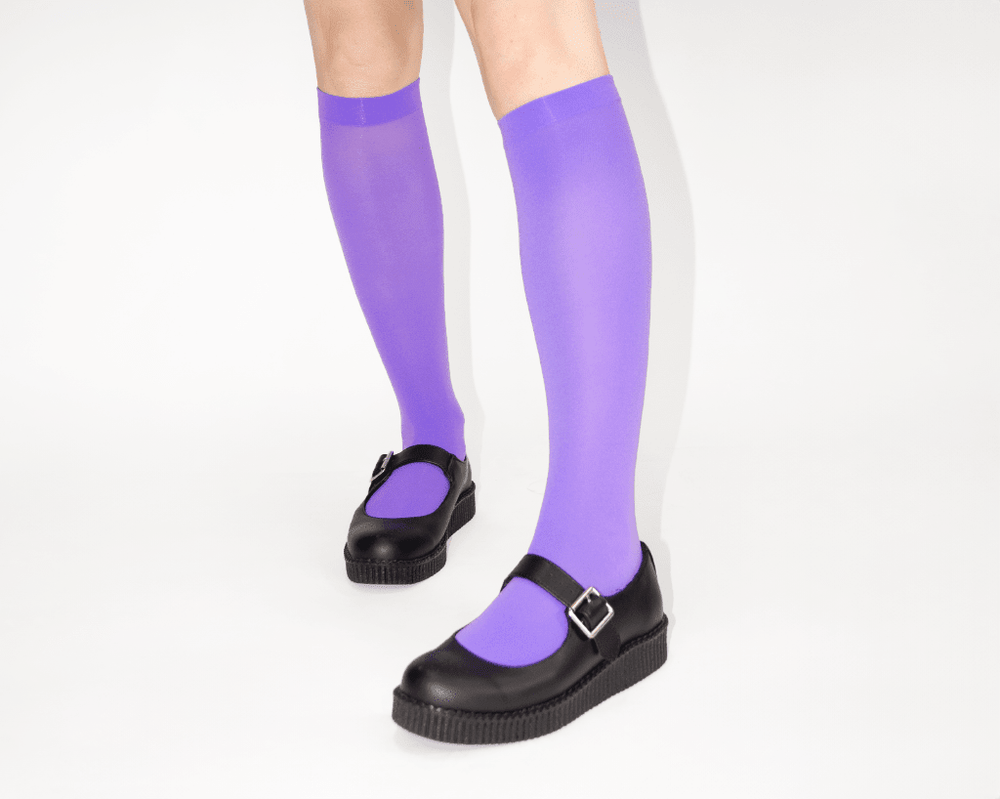T.U.K. Shoes TSK1166 Purple Knee-High Nylon Mesh Sock TSK1166-OS