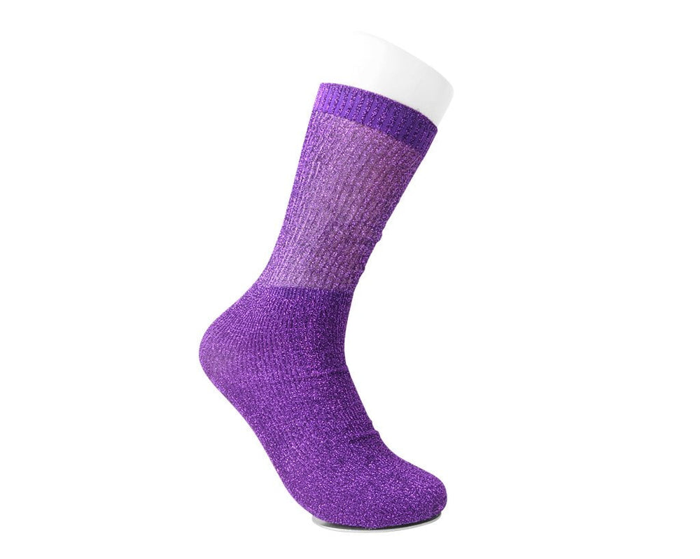 T.U.K. Shoes TSK1128 Purple Ribbed Glitter Sock TSK1128-OS