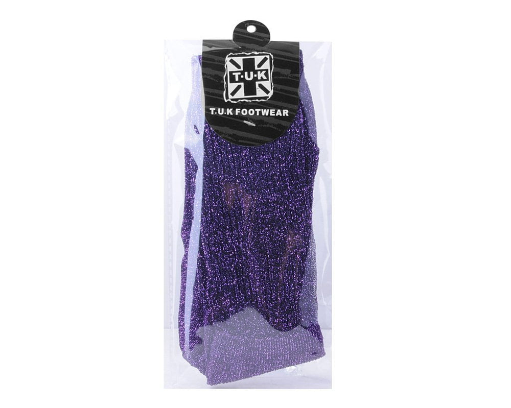 T.U.K. Shoes TSK1128 Purple Ribbed Glitter Sock TSK1128-OS