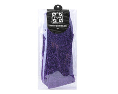 T.U.K. Shoes TSK1128 Purple Ribbed Glitter Sock TSK1128-OS