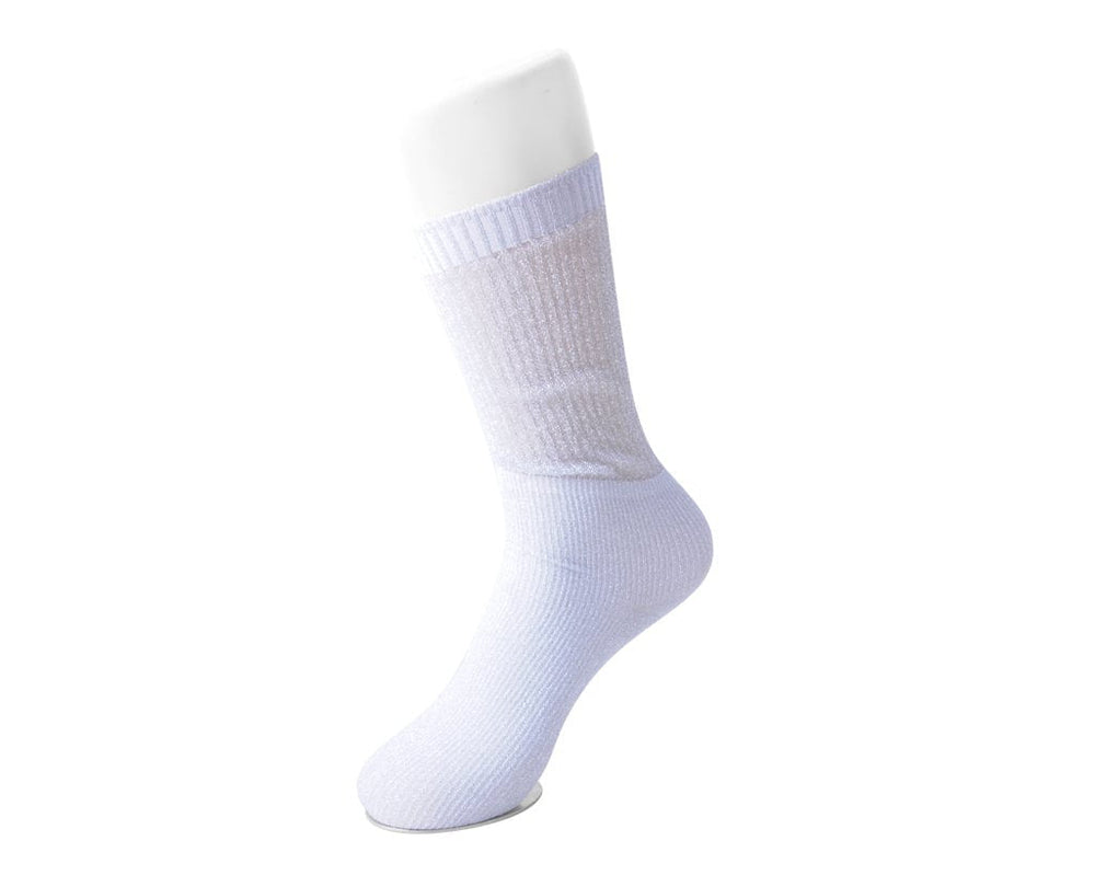 T.U.K. Shoes TSK1132 Silver Ribbed Glitter Sock TSK1132-OS