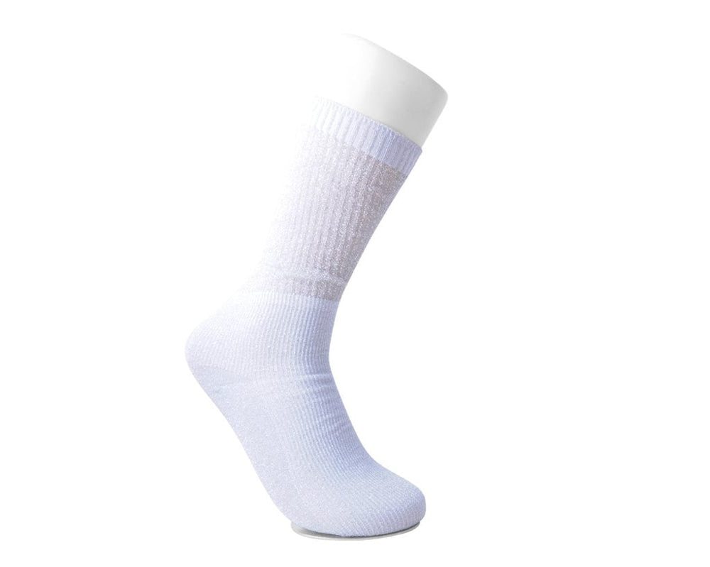 T.U.K. Shoes TSK1132 Silver Ribbed Glitter Sock TSK1132-OS
