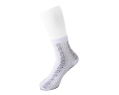 T.U.K. Shoes TSK1078 White Stripe Floral Sheer Sock TSK1078-OS