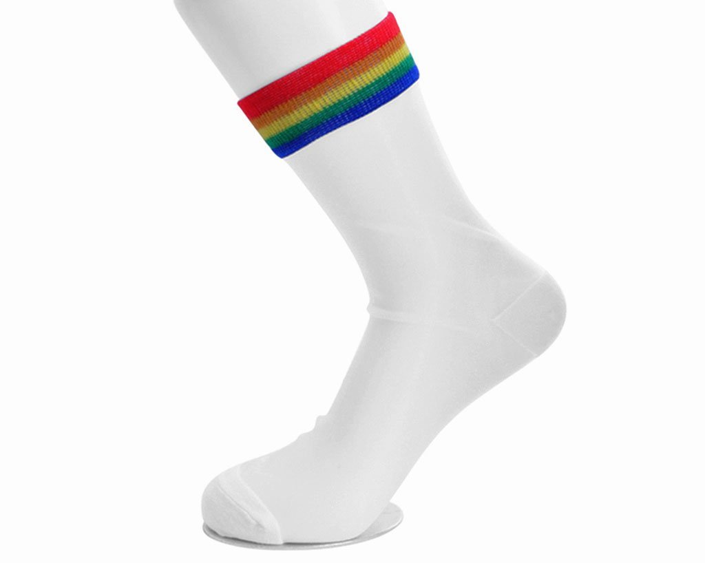 T.U.K. Shoes TSK1041 White Sheer Rainbow Sock TSK1041-OS