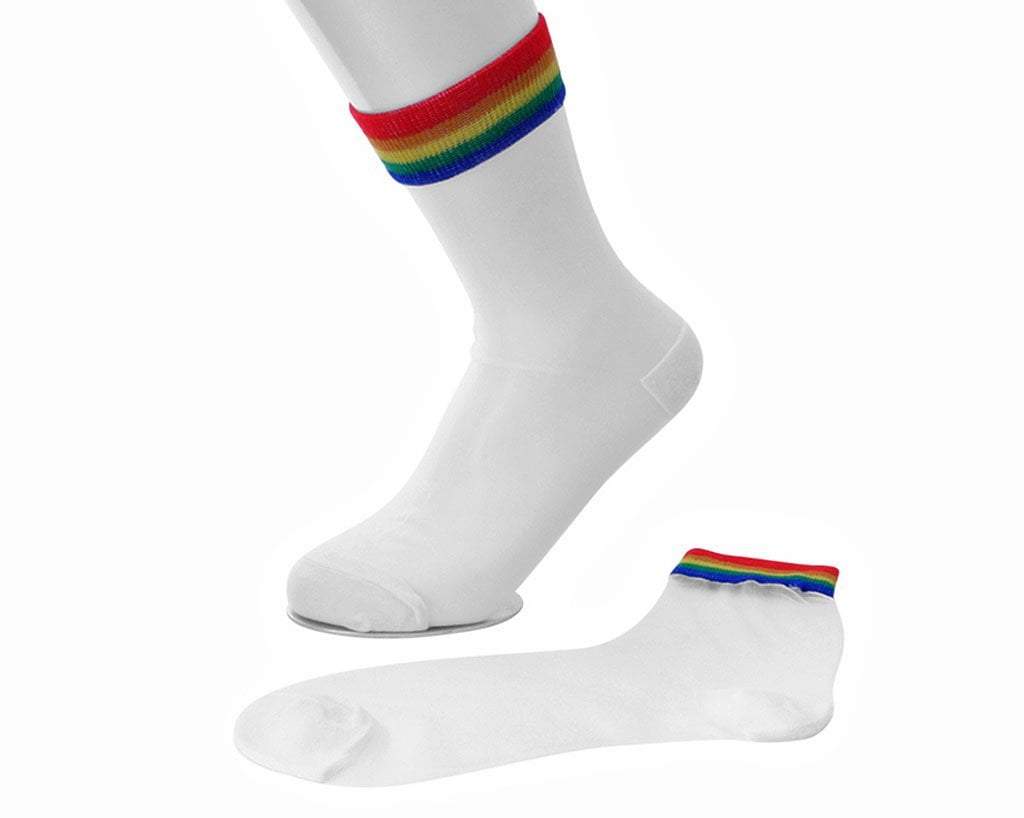 T.U.K. Shoes TSK1041 White Sheer Rainbow Sock TSK1041-OS