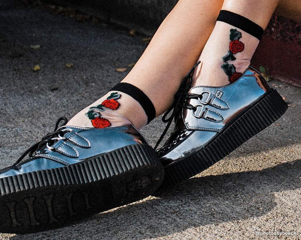 T.U.K. Shoes TSK1001 Red Rose Sheer Sock TSK1001-OS