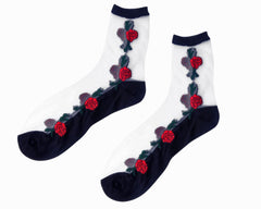 T.U.K. Shoes TSK1001 Red Rose Sheer Sock TSK1001-OS