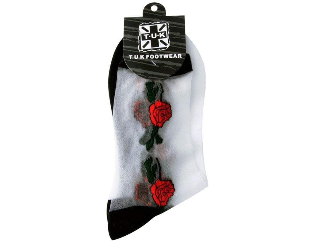 T.U.K. Shoes TSK1001 Red Rose Sheer Sock TSK1001-OS