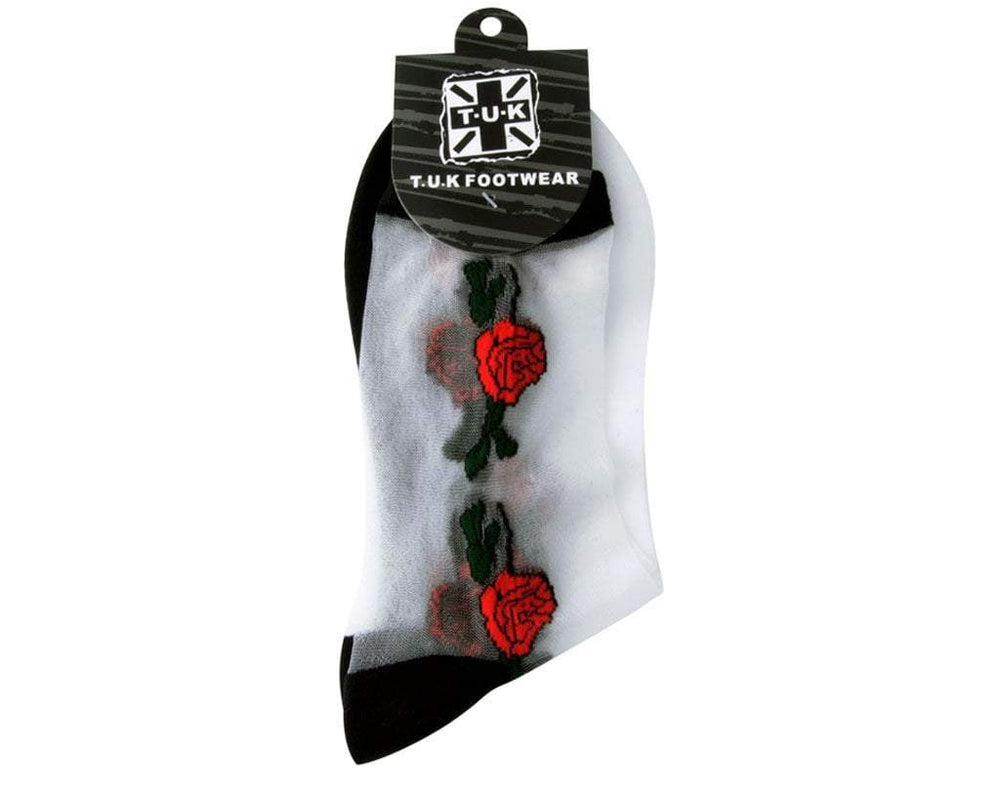 T.U.K. Shoes TSK1001 Red Rose Sheer Sock TSK1001-OS