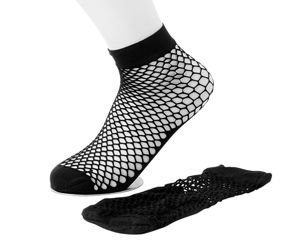 T.U.K. Shoes TSK1039 Black Fishnet Footie Crew Sock TSK1039-OS