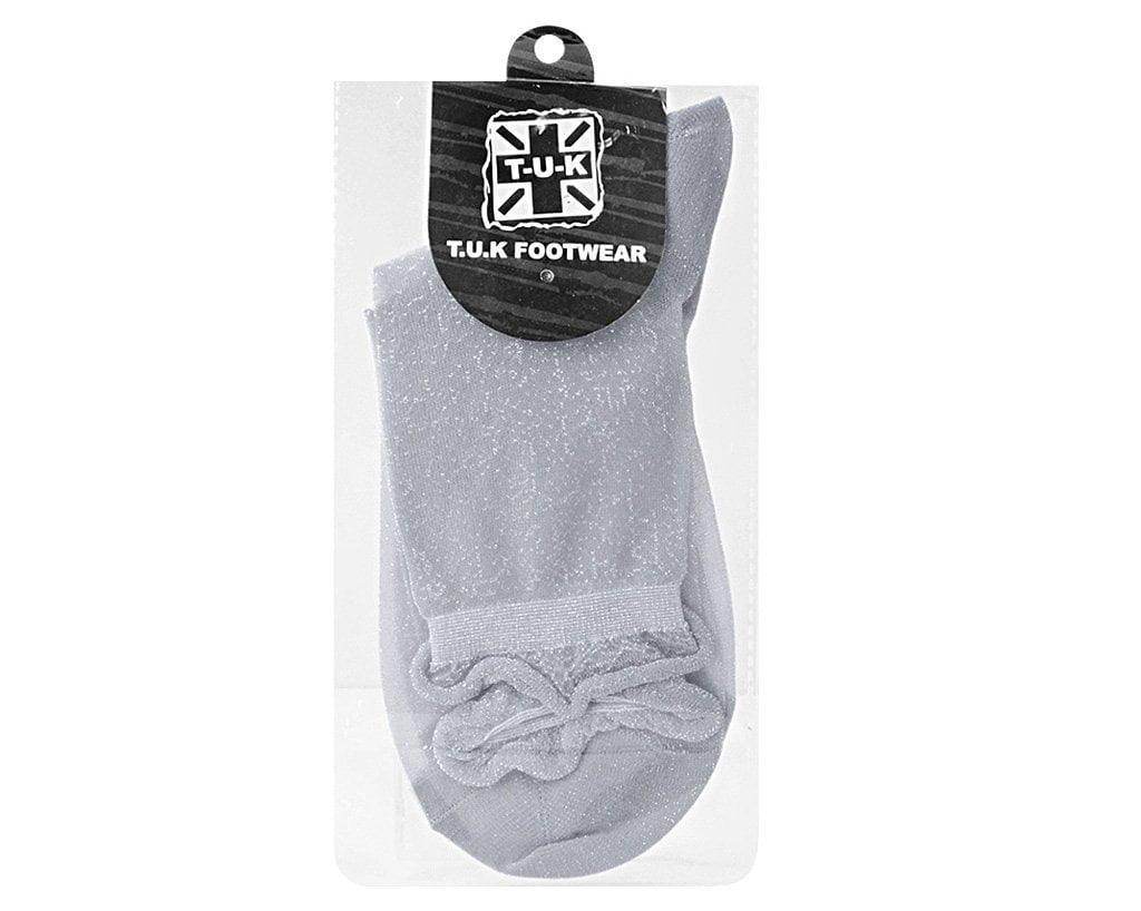 T.U.K. Shoes TSK1049 Silver Sparkly Metallic Women’s Sock TSK1049-OS