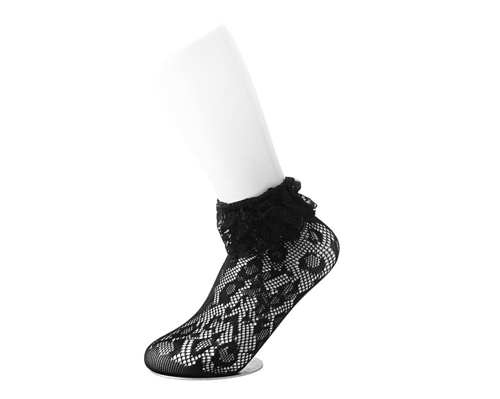 T.U.K. Shoes TSK1123 Black Assorted Fishnet 5-Pk Sock TSK1123-OS