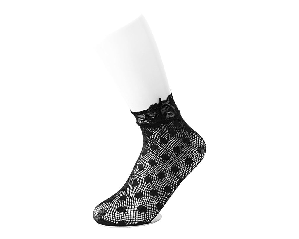 T.U.K. Shoes TSK1123 Black Assorted Fishnet 5-Pk Sock TSK1123-OS