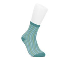 T.U.K. Shoes TSK1185 Teal Striped Polka Dot Socks TSK1185-OS