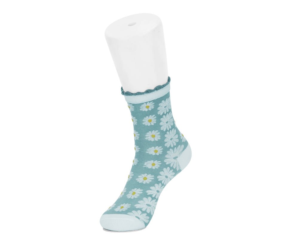 T.U.K. Shoes TSK1184 Teal Daisy Sock TSK1184-OS