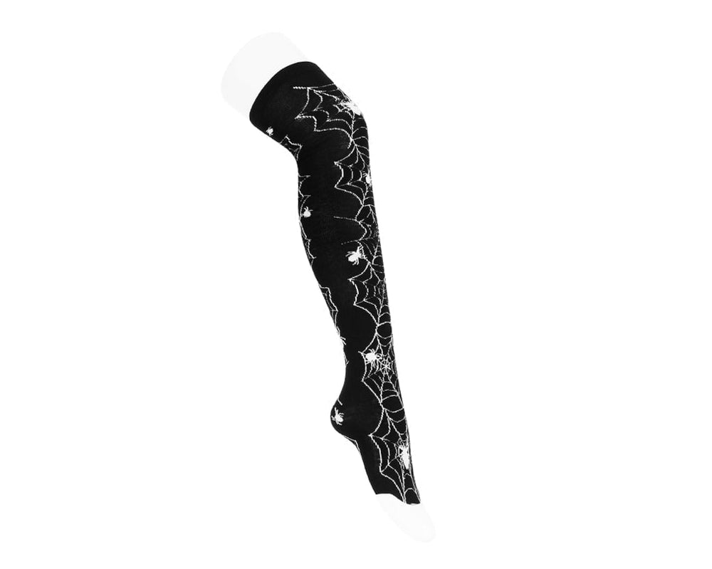T.U.K. Shoes TSK1179 Black Knit Spider Thigh High Sock TSK1179-OS
