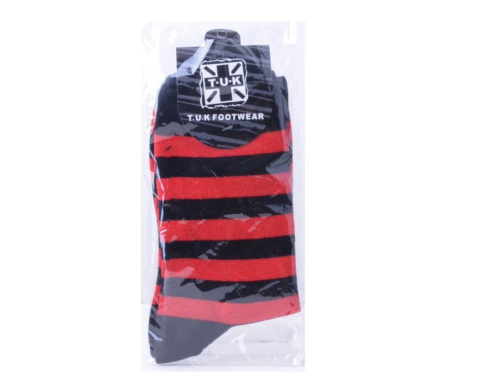 T.U.K. Shoes TSK1121 Red & Black Stripe T.U.K Men's Sock TSK1121-OS