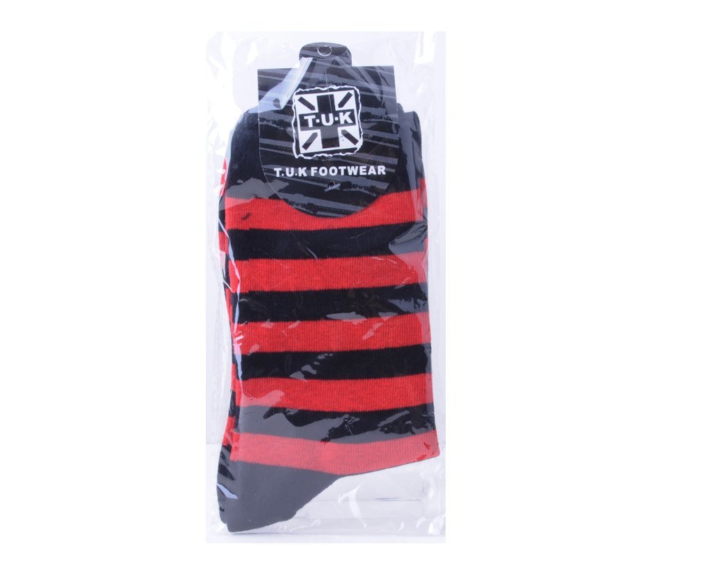 T.U.K. Shoes TSK1120 Red & Black Stripe T.U.K Women's Sock TSK1120-OS