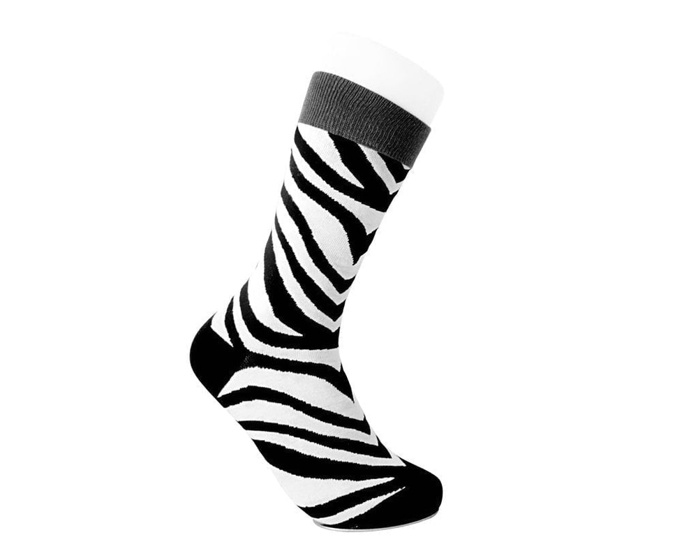 T.U.K. Shoes TSK1091 Grey Stripe Zebra Crew Sock TSK1091-OS
