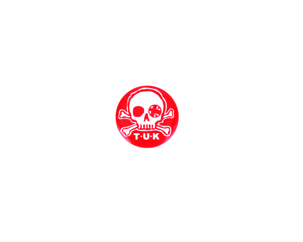 T.U.K. Shoes P0066 Red & White Skull Logo Pin P0066-OS